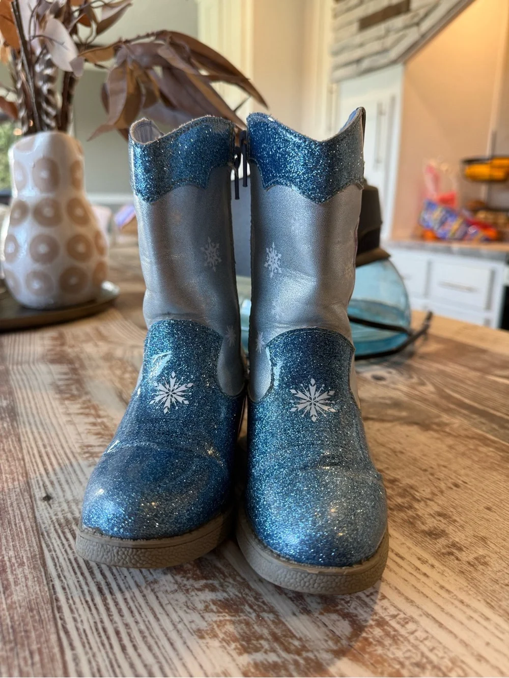 Kids Disney Frozen Glitter Boots